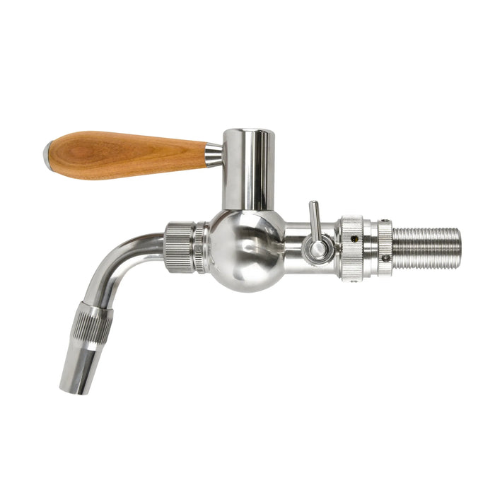 Lukr Side Pull Beer Faucet - Baroko - Silver- W/ U.S. Shank Adapter