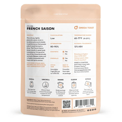 Levure liquide Omega Yeast - French Saison (OYL-026)