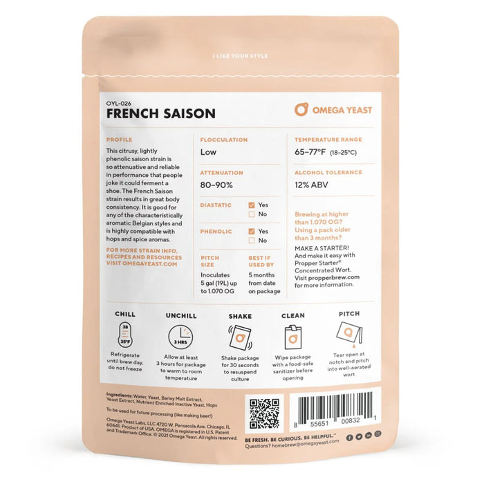 Levure liquide Omega Yeast - French Saison (OYL-026)