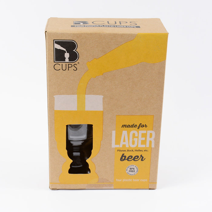 Lager plastic glasses (4 pack) - B CUPS